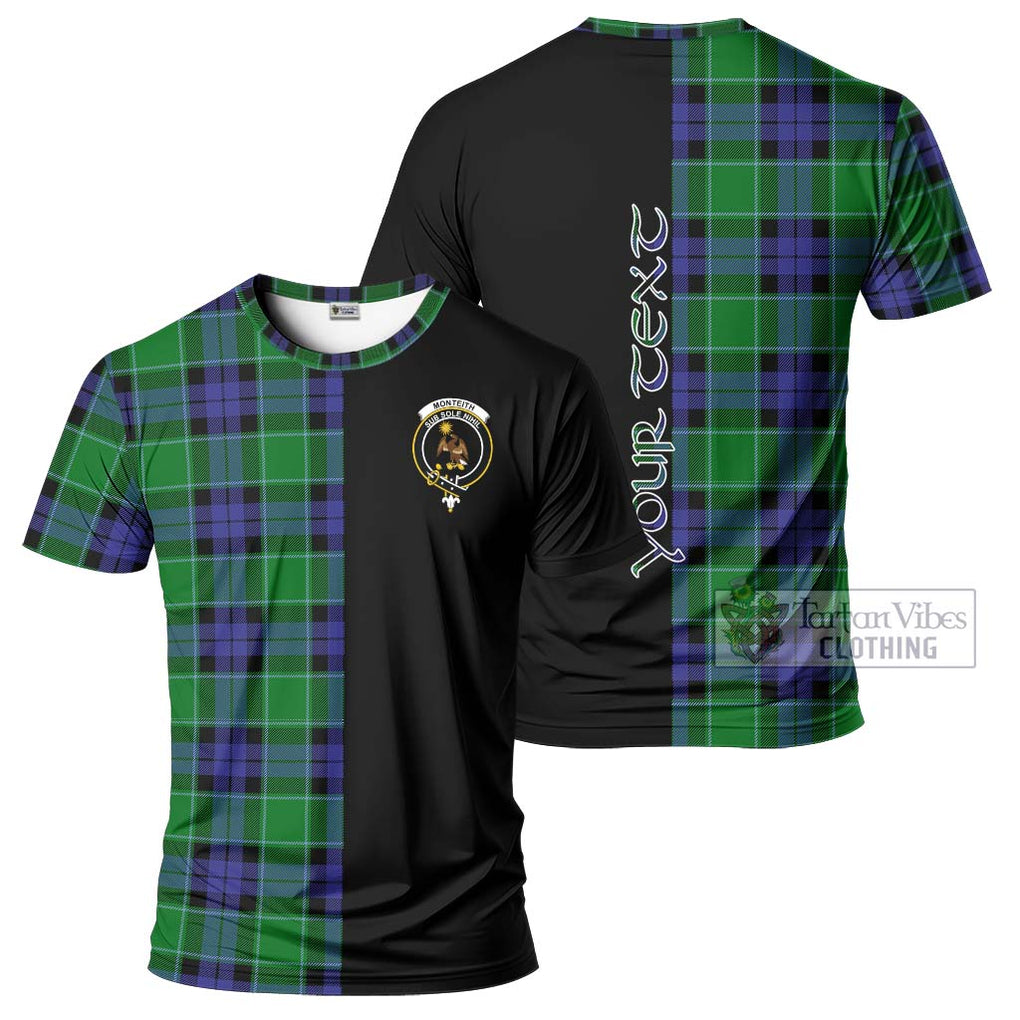 Monteith Tartan T-Shirt with Family Crest and Half Of Me Style Kid's Shirt - Tartan Vibes Clothing