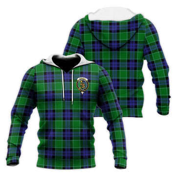 Monteith Tartan Knitted Hoodie with Family Crest