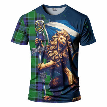 Monteith Tartan Family Crest T-Shirt with Scottish Majestic Lion Kid's Shirt - Tartan Vibes Clothing