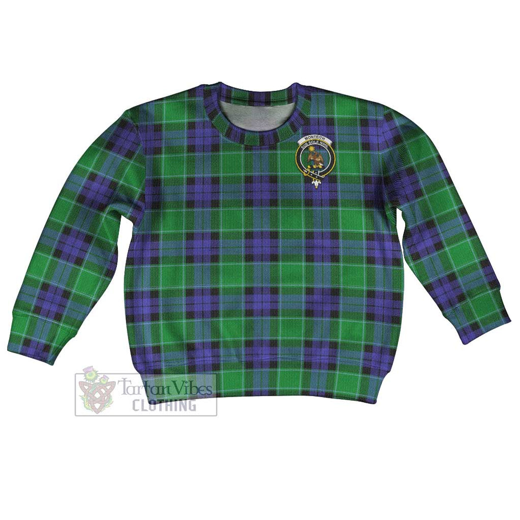 Monteith Tartan Kid Ugly Sweater with Family Crest Kid - Tartan Vibes Clothing