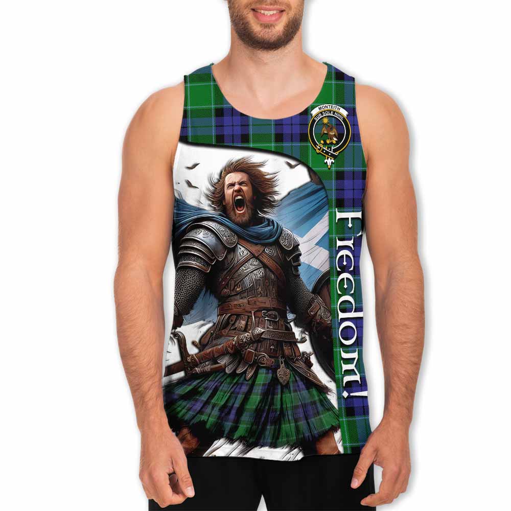 Monteith Crest Tartan Men's Tank Top Inspired by the Freedom of Scottish Warrior Men - Tartan Vibes Clothing