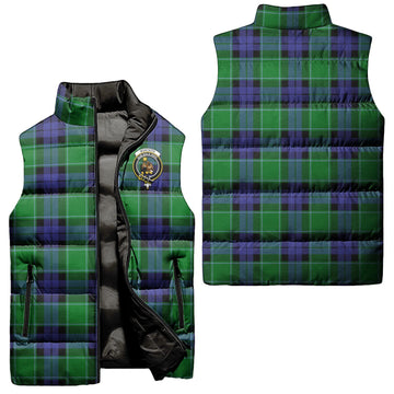 Monteith Tartan Sleeveless Puffer Jacket with Family Crest Unisex - Tartan Vibes Clothing