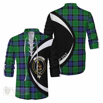 Monteith Tartan Ghillie Kilt Shirt with Family Crest Circle Style Men - Tartan Vibes Clothing