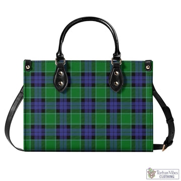 Monteith Tartan Luxury Leather Handbags L - Tartan Vibes Clothing