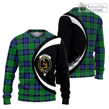 Monteith Tartan Ugly Sweater with Family Crest Circle Style Unisex - Tartan Vibes Clothing