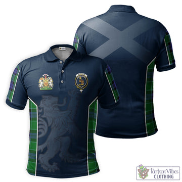 Monteith Tartan Men's Polo Shirt with Family Crest and Lion Rampant Vibes Sport Style