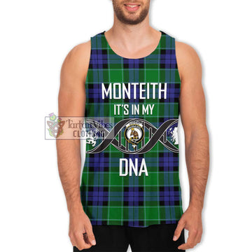Monteith Tartan Men's Tank Top with Family Crest DNA In Me Style Men - Tartan Vibes Clothing