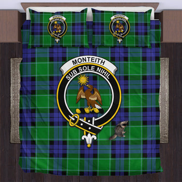 Monteith Tartan Bedding Set with Family Crest