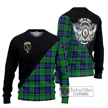 Monteith Tartan Ugly Sweater with Family Crest and Military Logo Style Unisex - Tartan Vibes Clothing