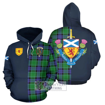 Monteith Tartan Hoodie Alba with Scottish Lion Royal Arm Half Style Zip Hoodie - Tartan Vibes Clothing