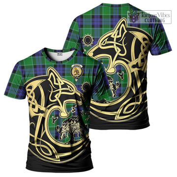 Monteith Tartan T-Shirt with Family Crest Celtic Wolf Style Kid's Shirt - Tartan Vibes Clothing
