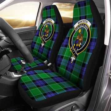 Monteith Tartan Car Seat Cover with Family Crest