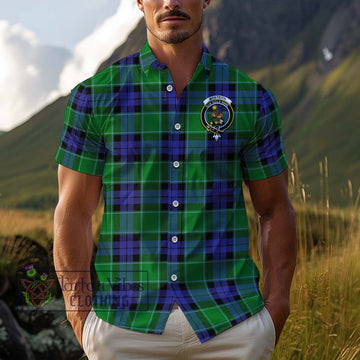 Monteith Tartan Cotton Hawaiian Shirt with Family Crest Kid - Tartan Vibes Clothing