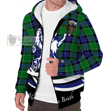 Monteith Tartan Sherpa Hoodie with Alba Gu Brath Regal Lion Emblem Unisex S - Tartan Vibes Clothing