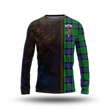 Monteith Tartan Family Crest Long Sleeve T-Shirt Alba Gu Brath Be Brave Lion Ancient Style