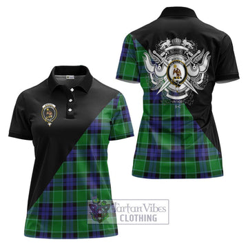 Monteith Tartan Women's Polo Shirt with Family Crest and Military Logo Style Women - Tartan Vibes Clothing