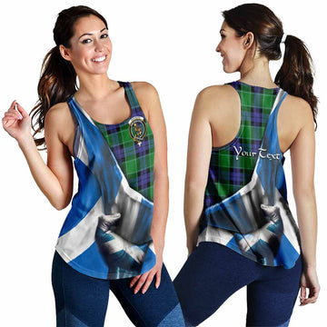 Monteith Tartan Women's Racerback Tanks with Family Crest Scotland Patriotic Style 4XL - Tartan Vibes Clothing