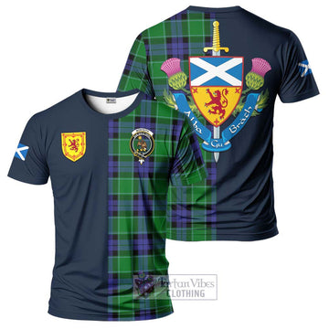 Monteith Tartan T-Shirt Alba with Scottish Lion Royal Arm Half Style Kid's Shirt - Tartan Vibes Clothing
