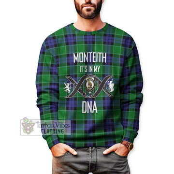 Monteith Tartan Sweatshirt with Family Crest DNA In Me Style Unisex - Tartan Vibes Clothing