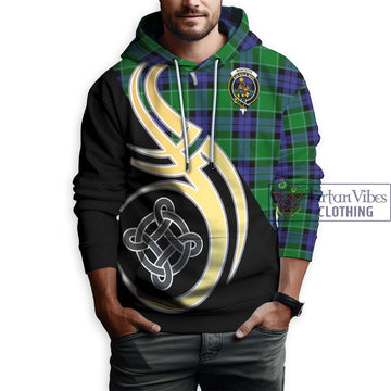 Monteith Tartan Hoodie with Family Crest and Celtic Symbol Style Zip Hoodie - Tartan Vibes Clothing