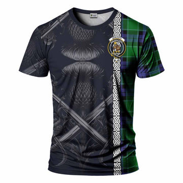 Monteith Tartan T-Shirt with Family Crest Cross Sword Thistle Celtic Vibes Kid's Shirt - Tartan Vibes Clothing