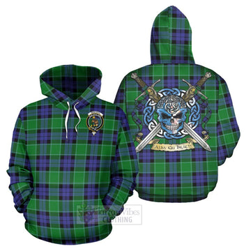 Monteith Tartan Hoodie with Family Crest Celtic Skull Style Zip Hoodie - Tartan Vibes Clothing