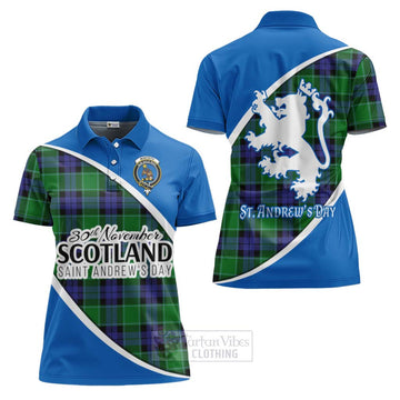 Monteith Family Crest Tartan Women's Polo Shirt Celebrate Saint Andrew's Day in Style Women - Tartan Vibes Clothing