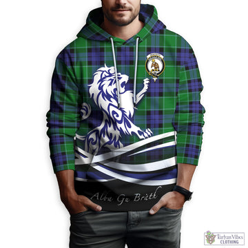 Monteith Tartan Hoodie with Alba Gu Brath Regal Lion Emblem Zip Hoodie - Tartan Vibes Clothing
