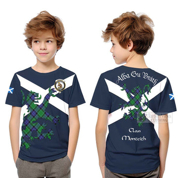 Monteith Tartan Lion Rampant Kid T-Shirt Proudly Display Your Heritage with Alba Gu Brath and Clan Name Youth XL Size14 - Tartan Vibes Clothing