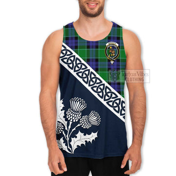 Monteith Tartan Men's Tank Top Featuring Thistle and Scotland Map Men - Tartan Vibes Clothing