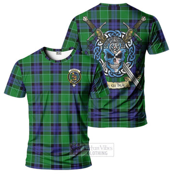 Monteith Tartan T-Shirt with Family Crest Celtic Skull Style Kid's Shirt - Tartan Vibes Clothing