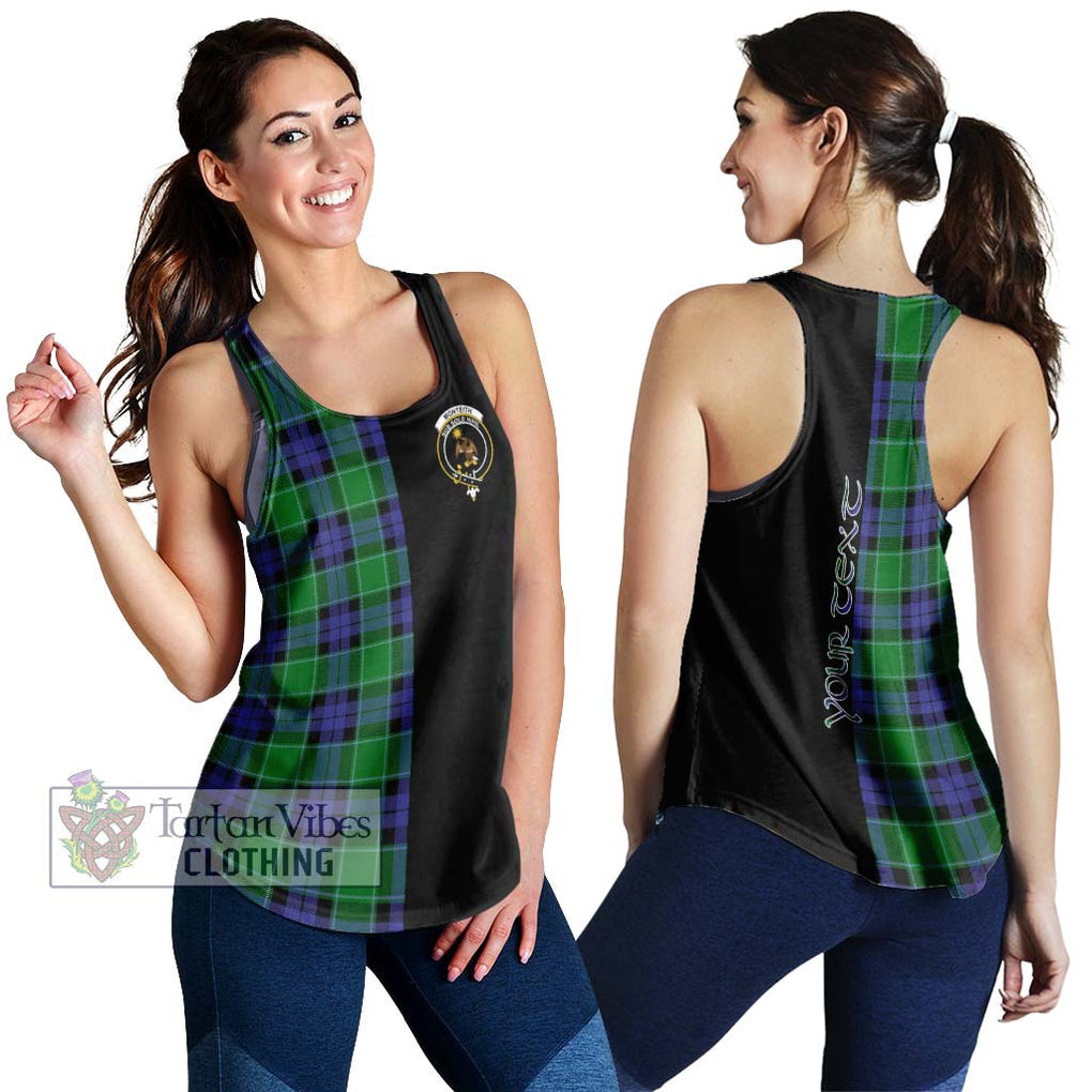 Monteith Tartan Women's Racerback Tanks with Family Crest and Half Of Me Style 4XL - Tartan Vibes Clothing