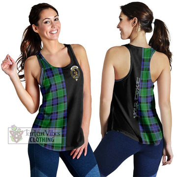 Monteith Tartan Women's Racerback Tanks with Family Crest and Half Of Me Style 4XL - Tartan Vibes Clothing