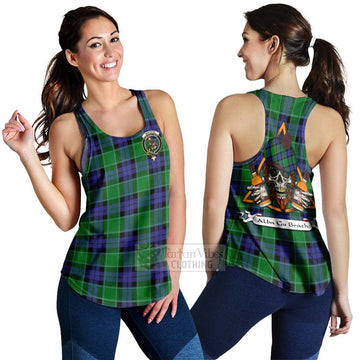 Monteith Tartan Women's Racerback Tanks with Family Crest and Bearded Skull Holding Bottles of Whiskey 4XL - Tartan Vibes Clothing