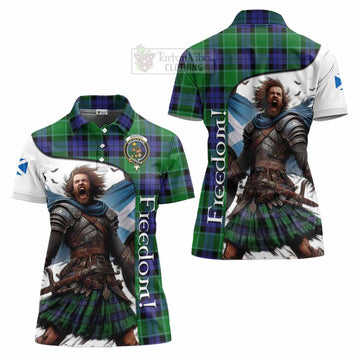 Tartan Vibes Clothing Monteith Crest Tartan Women's Polo Shirt Inspired by the Freedom of Scottish Warrior