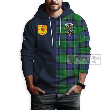 Monteith Tartan Hoodie Alba with Scottish Lion Royal Arm Half Style - Tartan Vibes Clothing