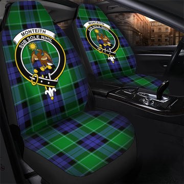 Monteith Tartan Car Seat Cover with Family Crest