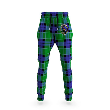 Monteith Tartan Joggers Pants with Family Crest