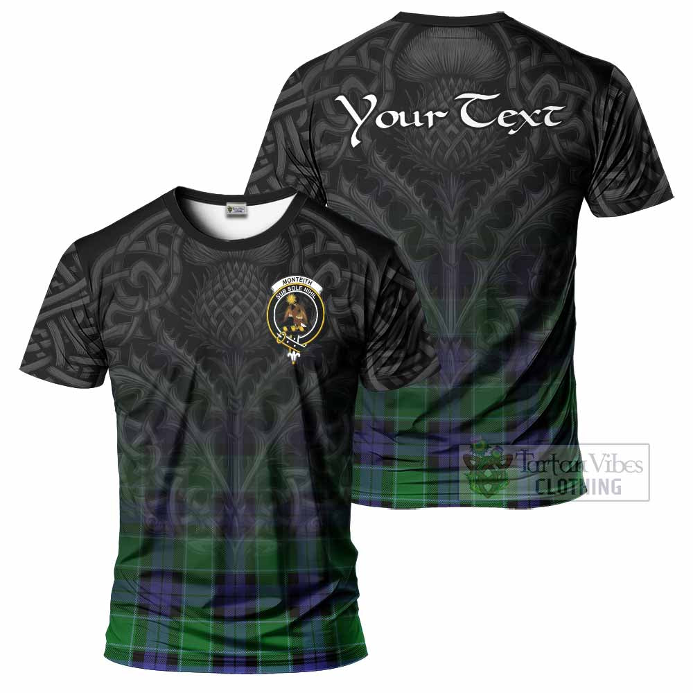 Monteith Tartan T-Shirt with Family Crest Celtic Thistle Vibes - Tartan Vibes Clothing