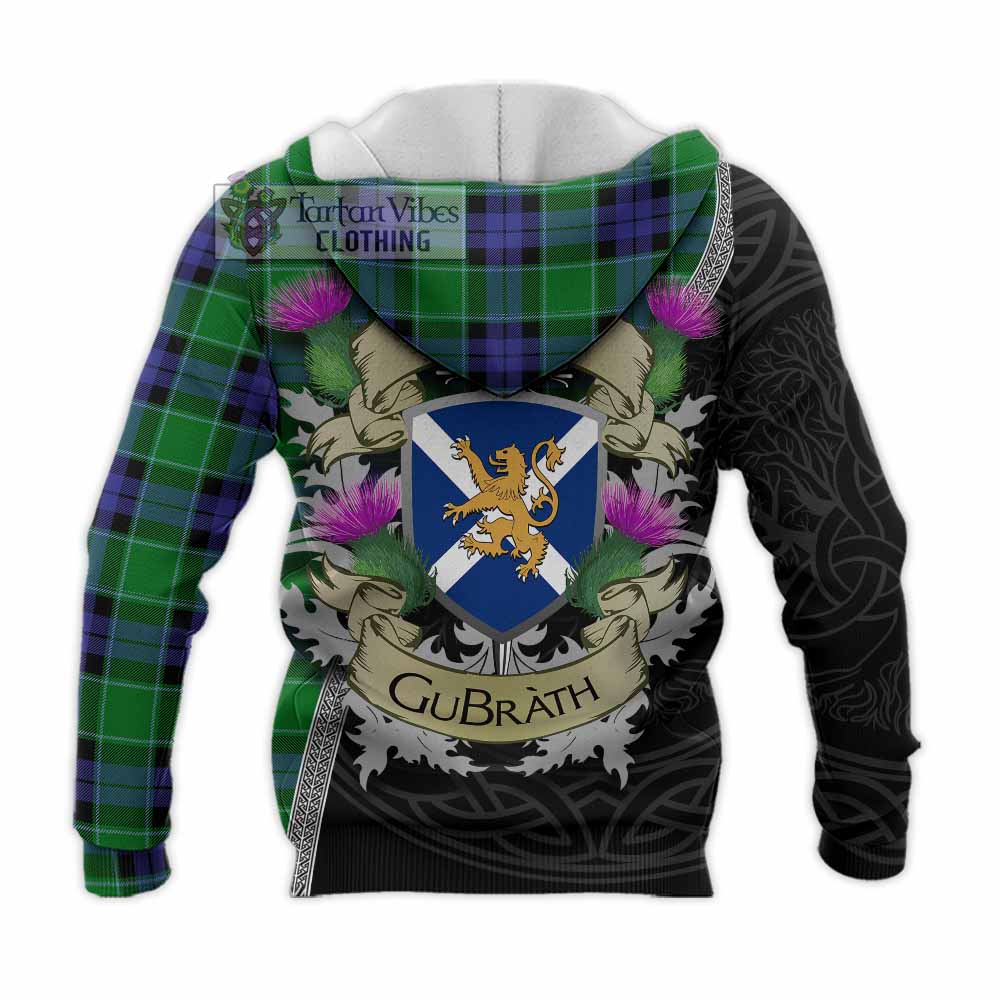 Monteith Tartan Family Crest Knitted Hoodie Lion Rampant Royal Thistle Shield Celtic Inspired - Tartan Vibes Clothing