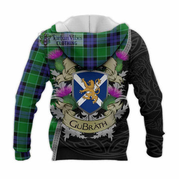Monteith Tartan Family Crest Knitted Hoodie Lion Rampant Royal Thistle Shield Celtic Inspired - Tartan Vibes Clothing