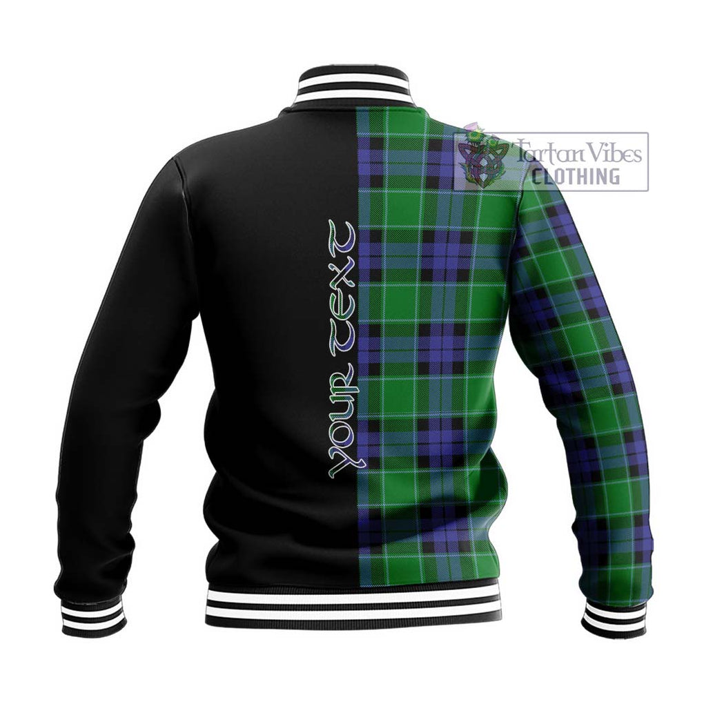 Monteith Tartan Baseball Jacket with Family Crest and Half Of Me Style - Tartan Vibes Clothing