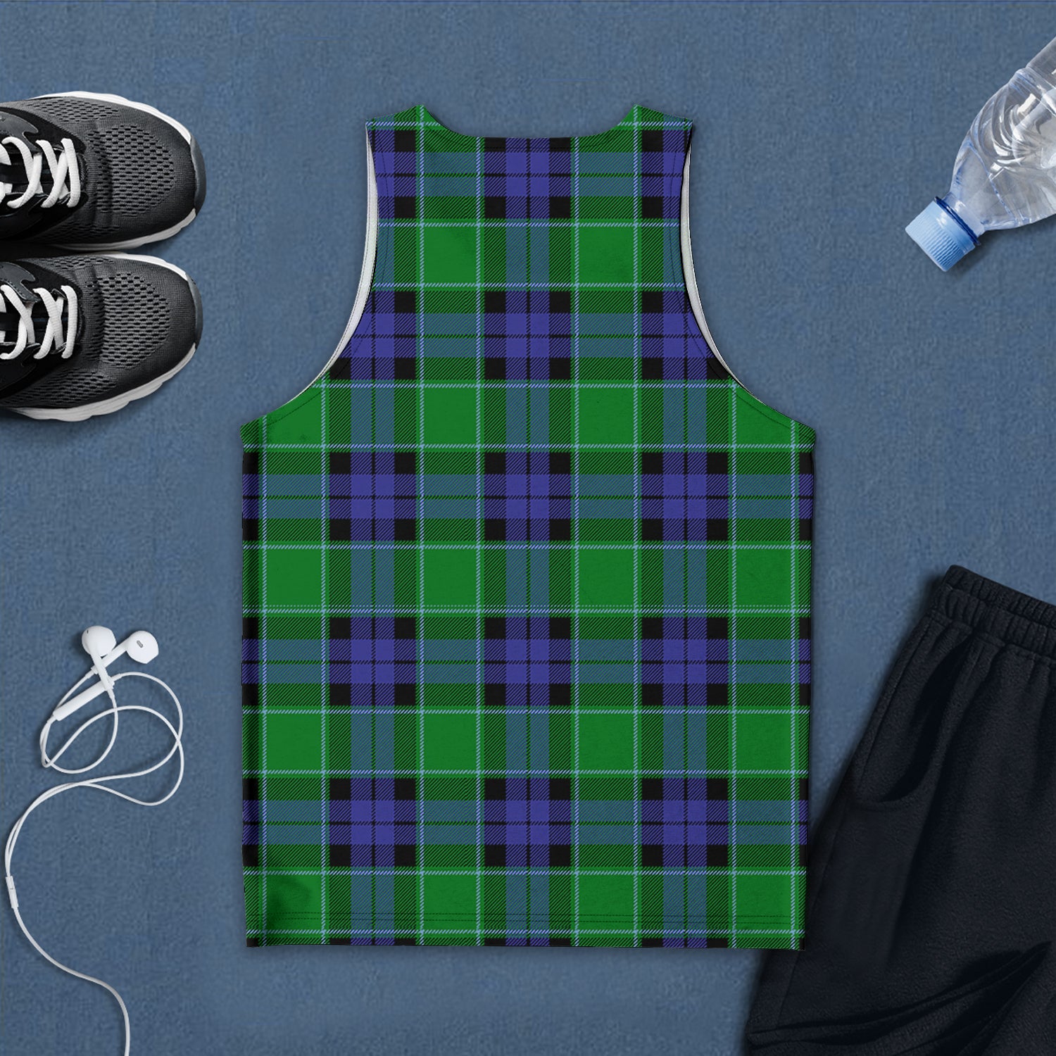 Monteith Tartan Mens Tank Top with Family Crest - Tartan Vibes Clothing