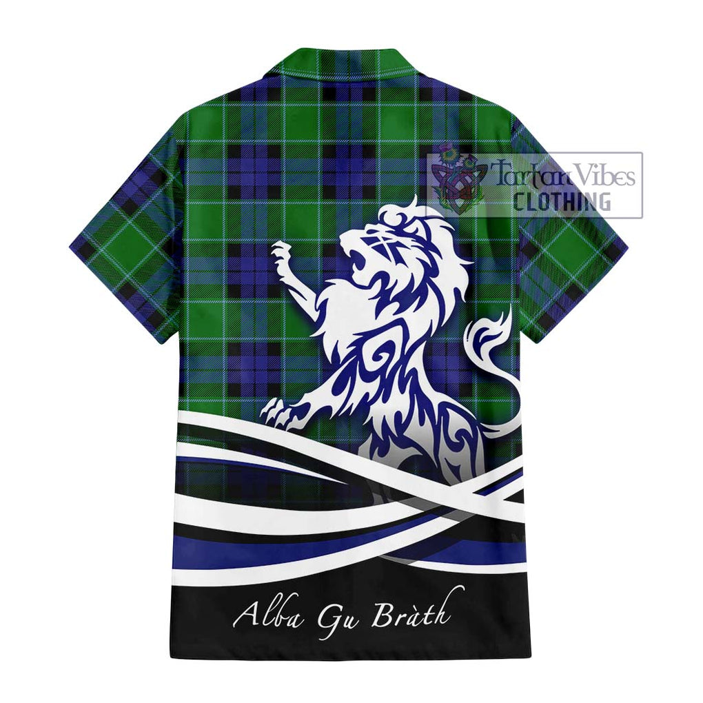 Monteith Tartan Hawaiian Shirt with Alba Gu Brath Regal Lion Emblem - Tartan Vibes Clothing