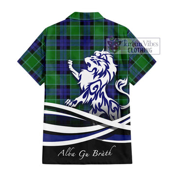Monteith Tartan Hawaiian Shirt with Alba Gu Brath Regal Lion Emblem - Tartan Vibes Clothing