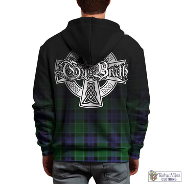 Monteith Tartan Hoodie Featuring Alba Gu Brath Family Crest Celtic Inspired