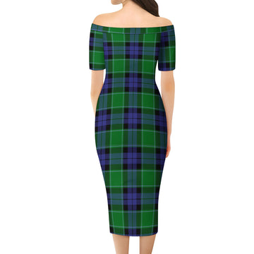 Monteith Tartan Off Shoulder Lady Dress - Tartan Vibes Clothing