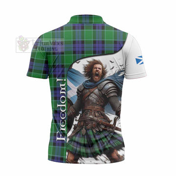 Tartan Vibes Clothing Monteith Crest Tartan Zipper Polo Shirt Inspired by the Freedom of Scottish Warrior