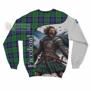 Tartan Vibes Clothing Monteith Crest Tartan Sweatshirt Inspired by the Freedom of Scottish Warrior