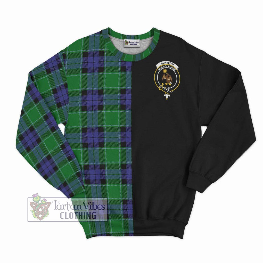 Monteith Tartan Sweatshirt with Family Crest and Half Of Me Style - Tartan Vibes Clothing